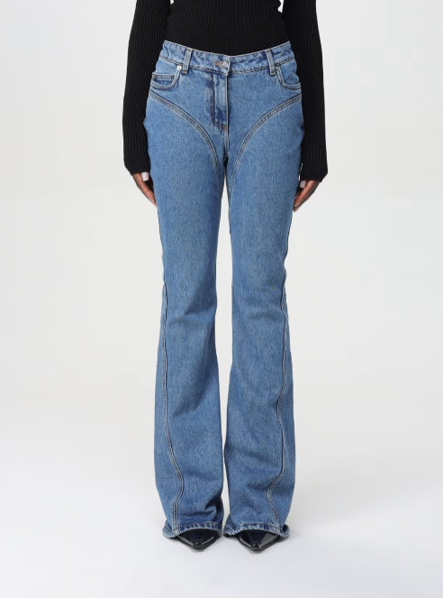 blue flared jeans