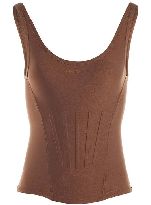 cinnamon corseted tank top