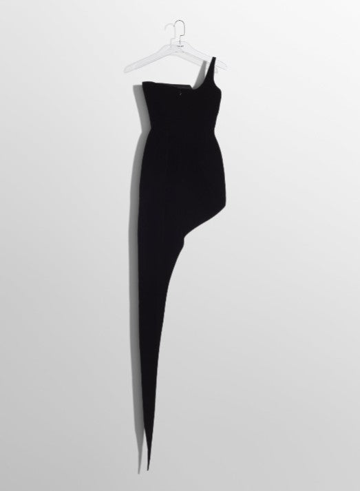 black spiky velvet corset dress