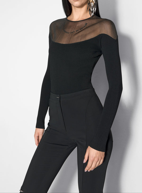 black illusion knit bodysuit