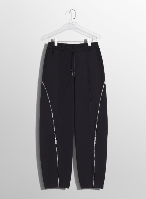 black light fleece zipped track pants