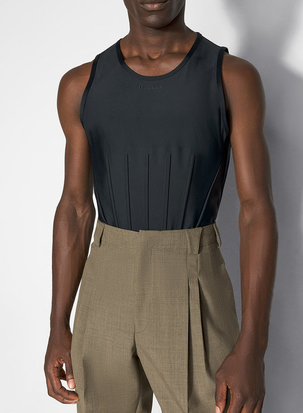black corseted top
