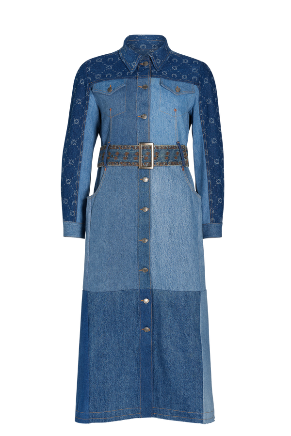 Regenerated Denim Moonogram Tailored Coat