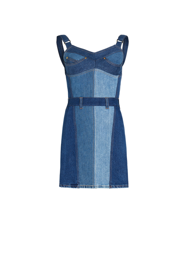 Regenerated Stretch Denim Mini Dress