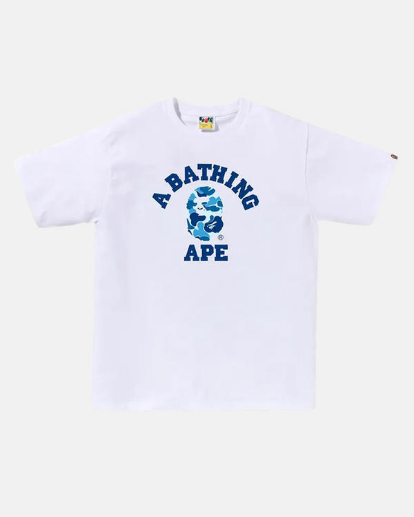 TEE-SHIRT MC COLLEGE BLANC/BLEU