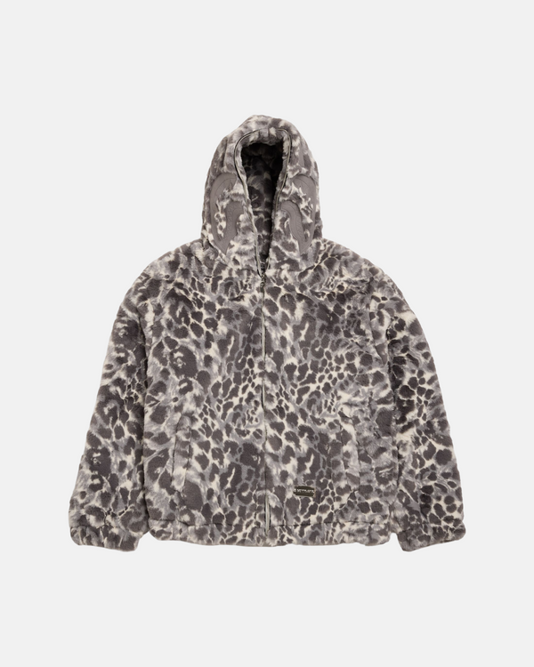 GILET FAKE FUR SHARK FULL ZIP GRIS