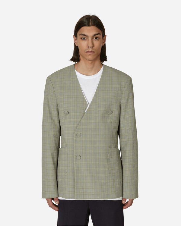Kiko Kostadinov Oma Reversible Blazer Stone Yellow Check Coats and Jackets Blazers KKSS23J03-36 001