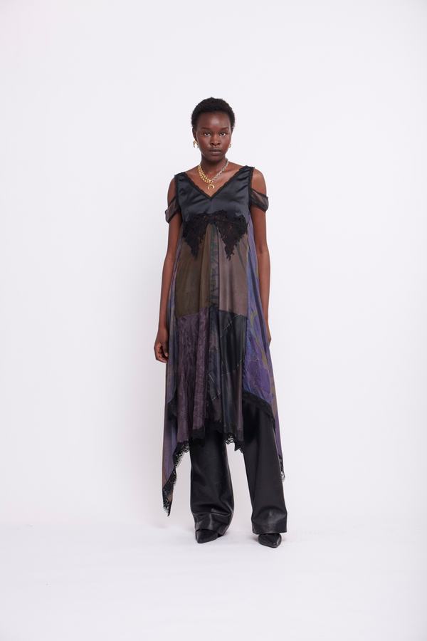 REGENERATED SILK SCARVES NUISETTE DRESS