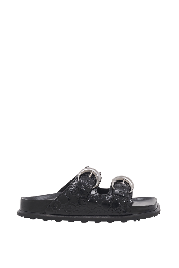 Moonogram Embossed Leather Ms Slide