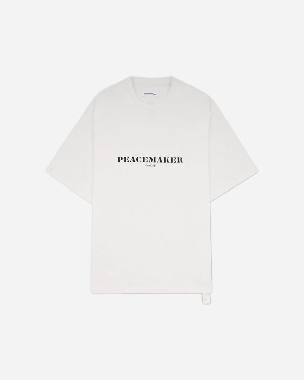 OAMC Peacemaker Oversize Tee Stencil Print White T-Shirts Top PCM3OT02DJE002001 WHITE