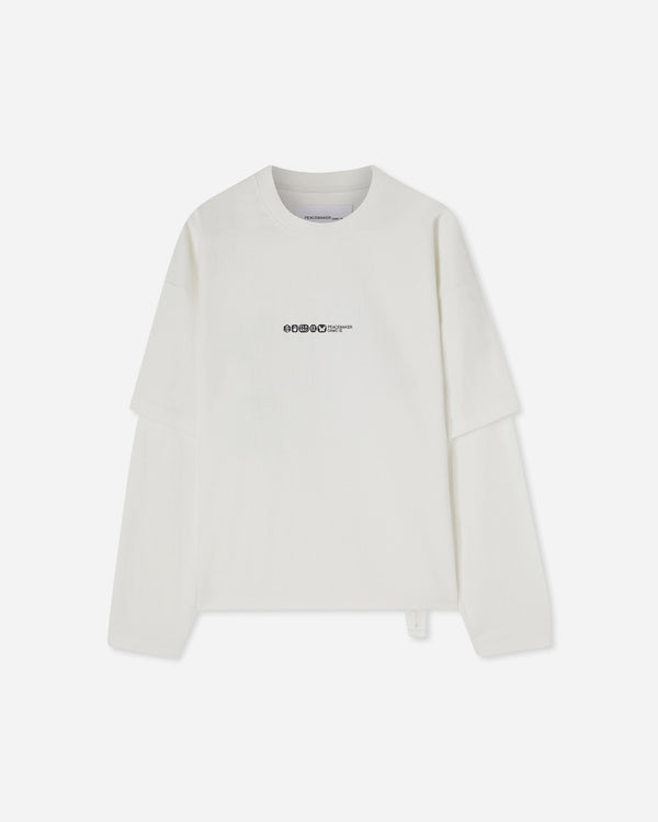 OAMC Peacemaker Peacemaker Painted Double Layer Boxy Tshirt Snow White T-Shirts Top PCM1OT05NJE003002 WHT