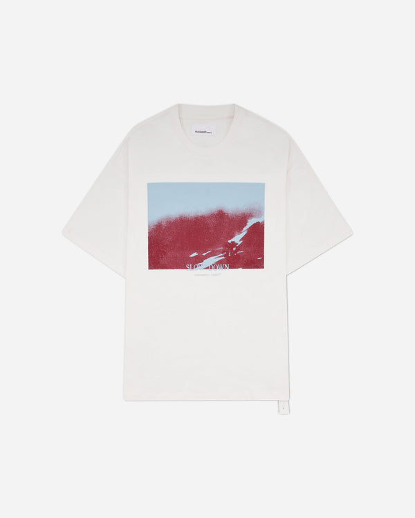 OAMC Peacemaker Regular Tee Slow Down Print White T-Shirts Top PCM3OT01CJE001001 WHITE