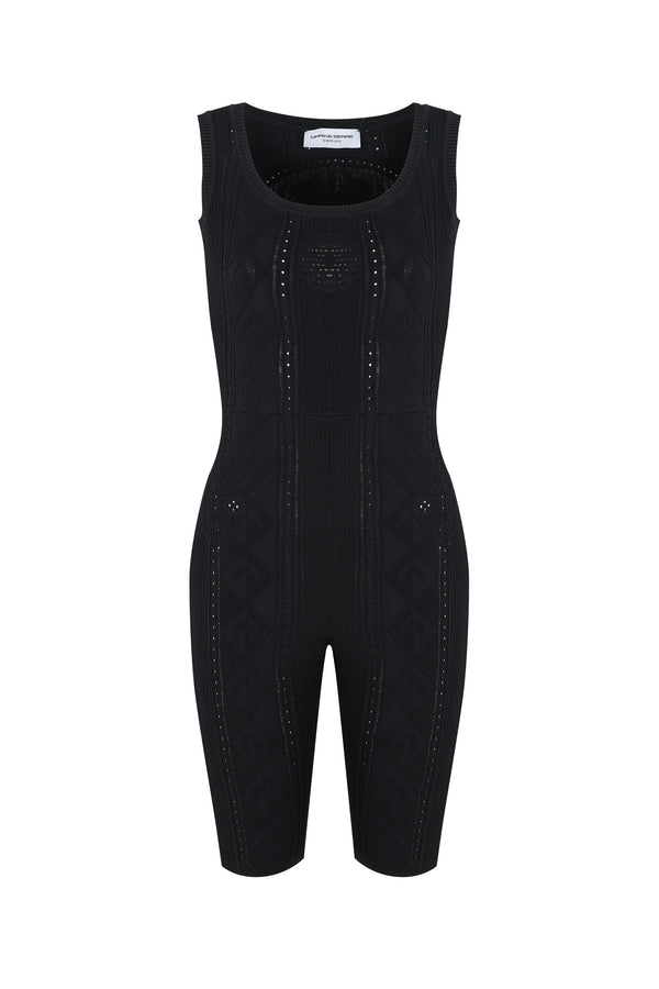 LUNAR-POINTELLE KNIT CYCLING CATSUIT