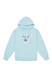 FLYING DOVES SKY BLUE HOODED SWEATER