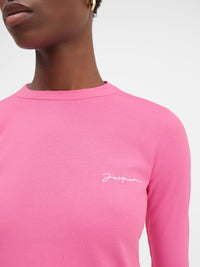 LE TSHIRT BRODE ML DARK PINK