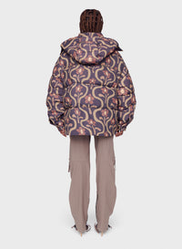 LA DOUDOUNE CHEMISE PRINT BROWN FLOWERS