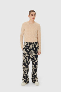 MOONOGRAM MESH FLOCK CREWNECK JUMPER