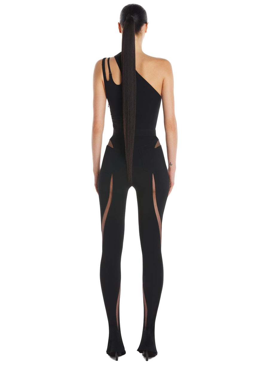 Asymmetric shoulder bodysuit