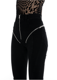 zipped Iconic spiral denim