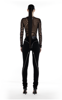 zipped Iconic spiral denim