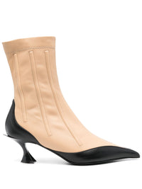 bi-color boned leather fang 55 ankle boots