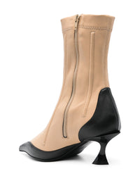 bi-color boned leather fang 55 ankle boots