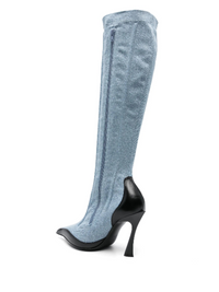 washed blue denim fang 95 boots