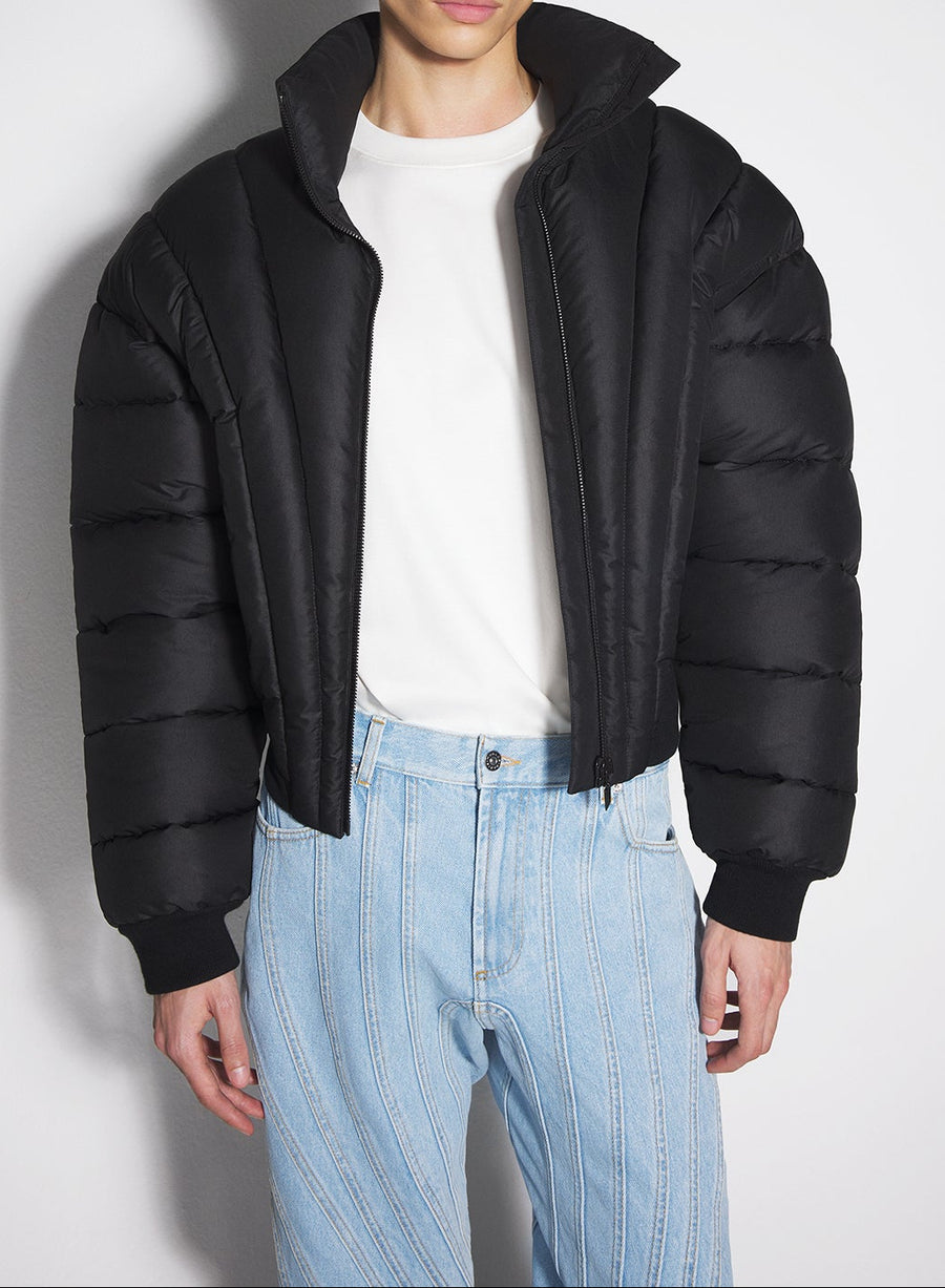 black padded bomber jacket