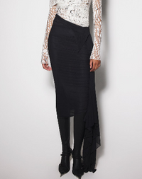 black ruched skirt