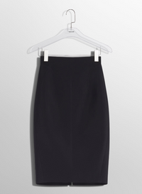 black buckled tailored skirt