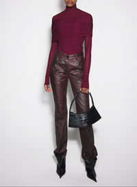 red ruched top