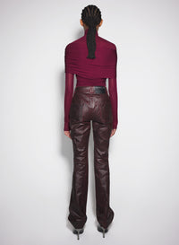 red ruched top