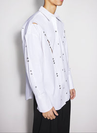white poplin button shirt