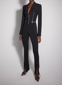 black zipped wool jacket