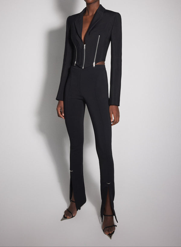 black zipped wool jacket