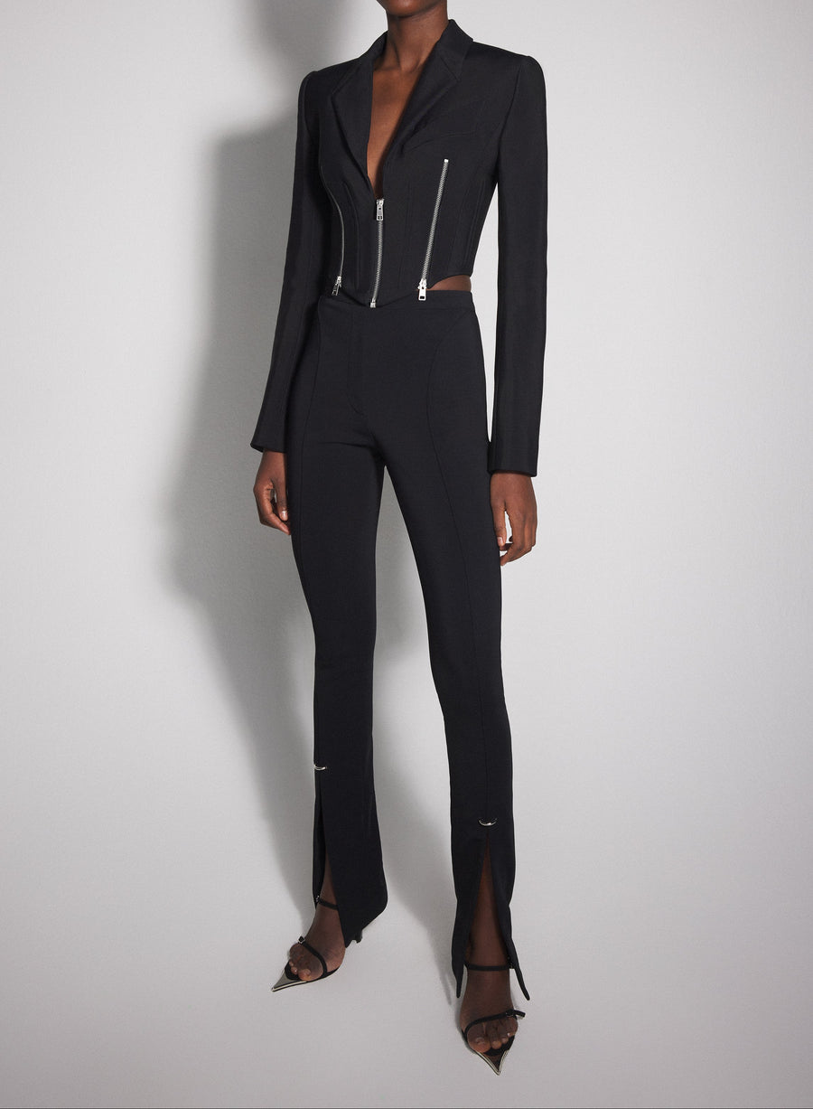 black zipped wool jacket