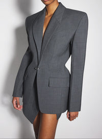 grey pierced tailored jacket