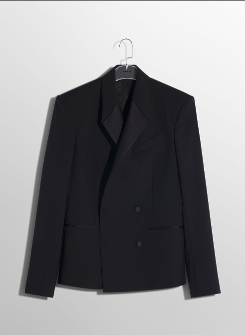 black double breasted smoking jacket