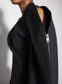 black sculptured scuba jacket