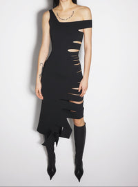 black bandage knit dress