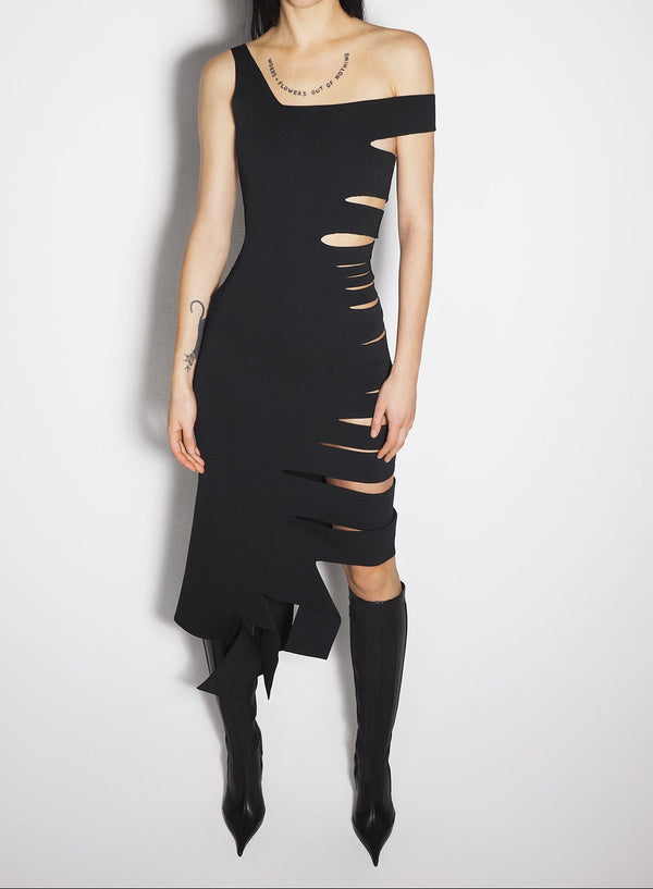 black bandage knit dress