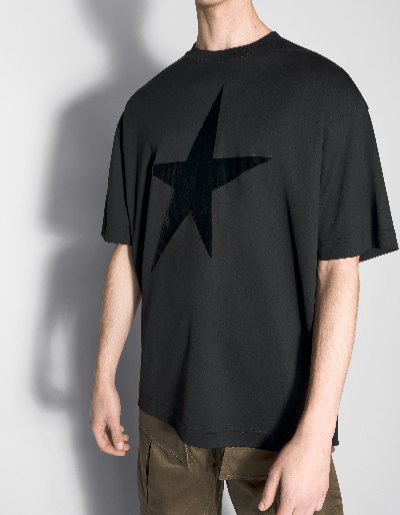 black star velvet T-shirt
