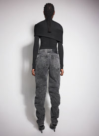 black spiral baggy jeans