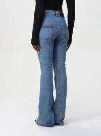 blue flared jeans