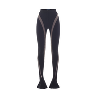 black nude spiral illusion trousers