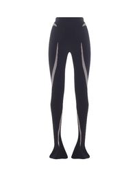 black nude spiral illusion trousers