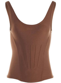 cinnamon corseted tank top