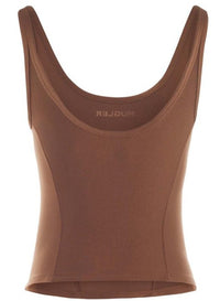 cinnamon corseted tank top
