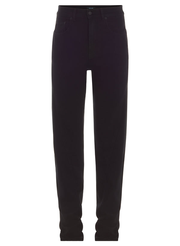 black twisted seam denim jeans