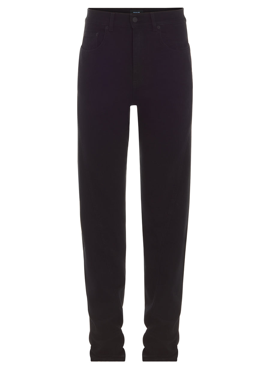black twisted seam denim jeans